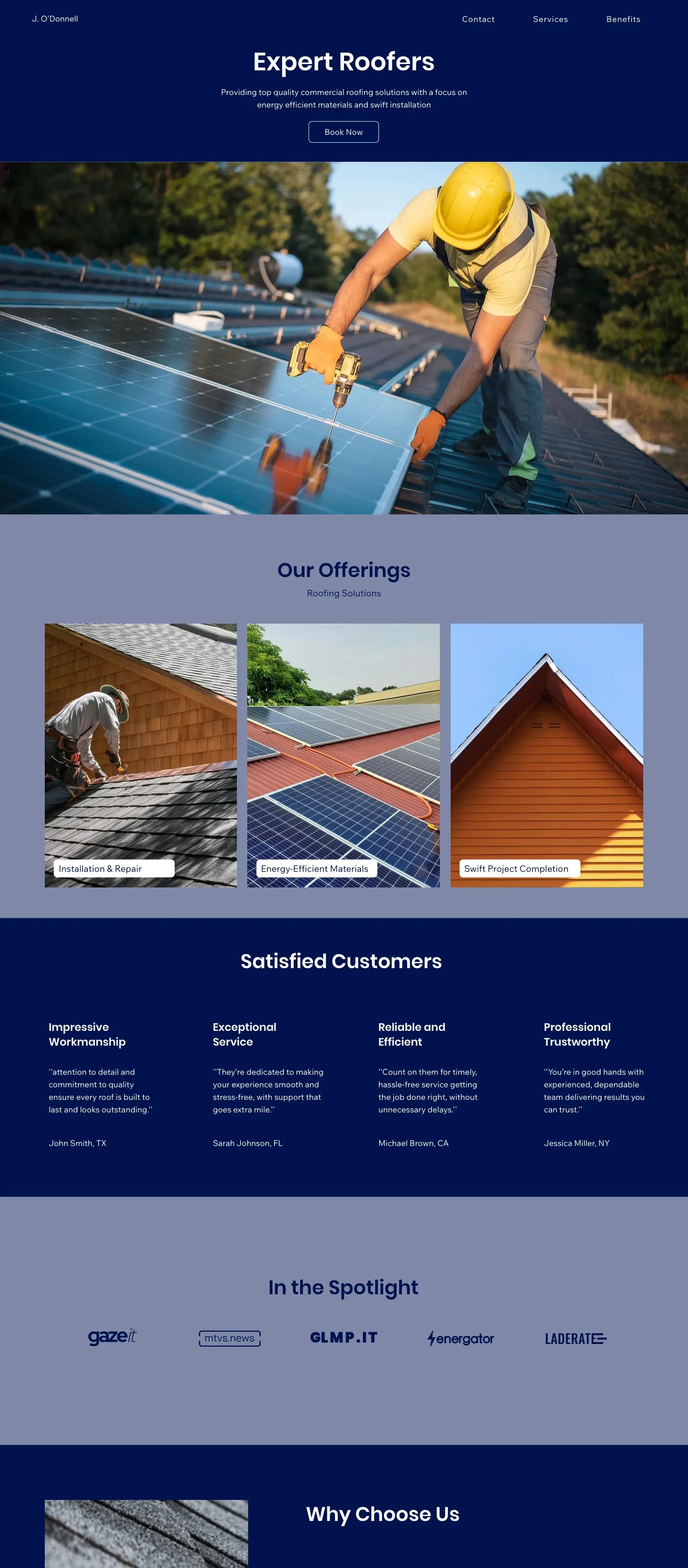 Commercial Roofing Contractor (Dark) screenshot