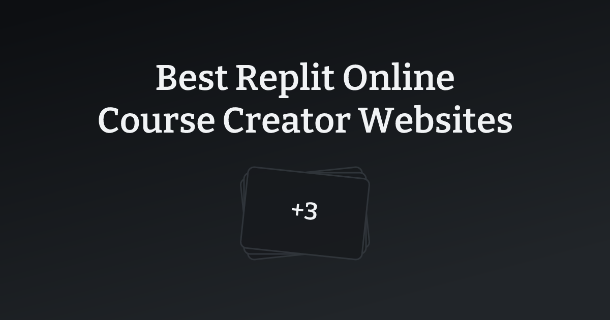 Best Replit Online Course Creator Websites with count