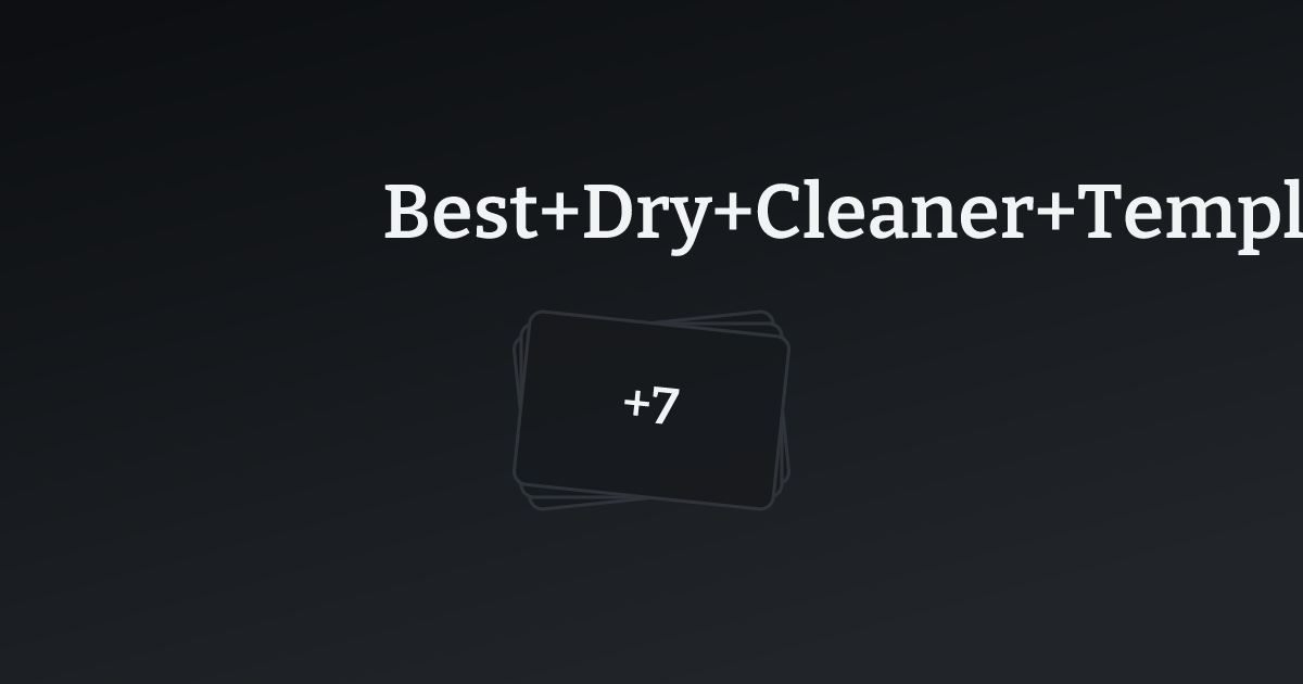 Best Dry Cleaner Templates with count