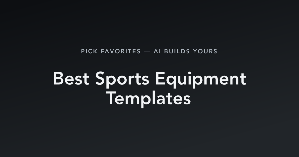Best Sports Equipment Templates with count