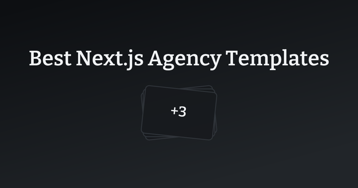 Best Next.js Agency Templates with count