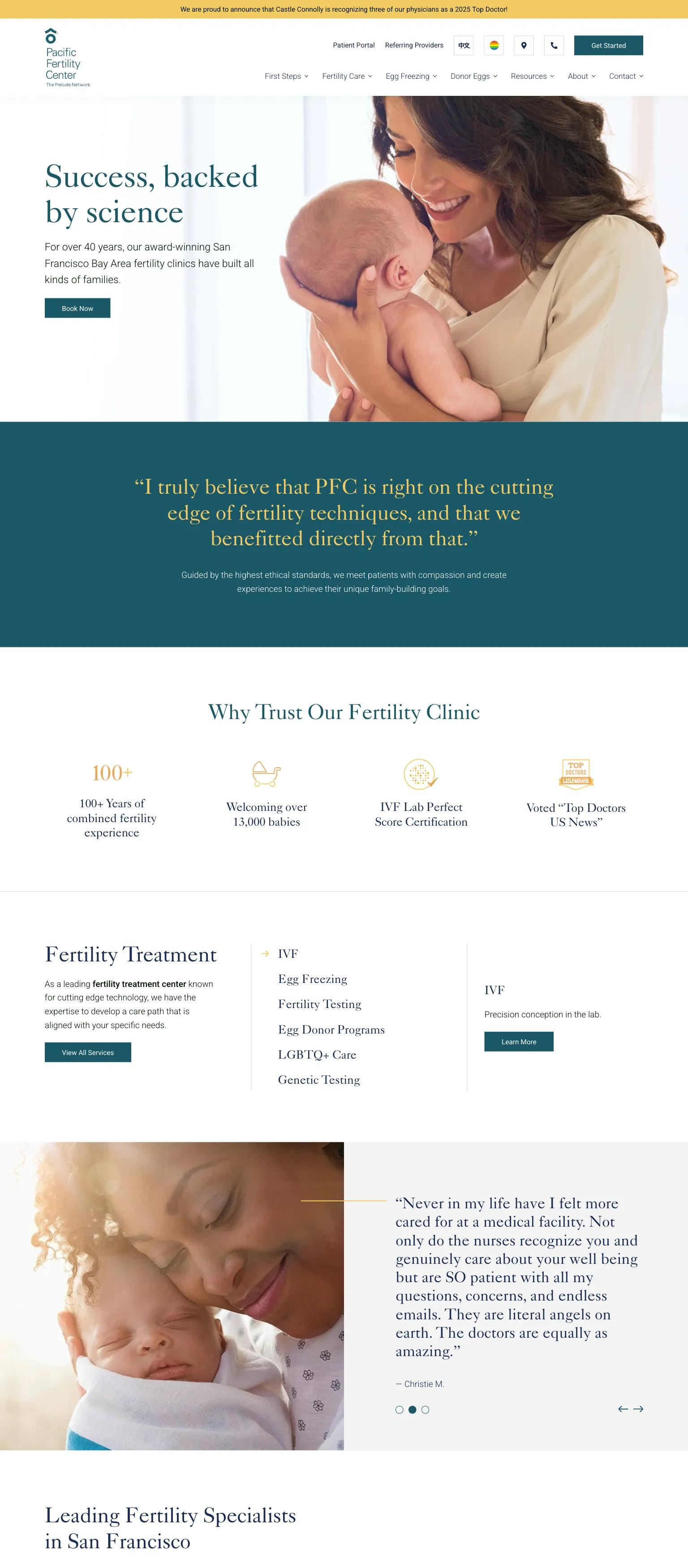 Pacific Fertility Center screenshot