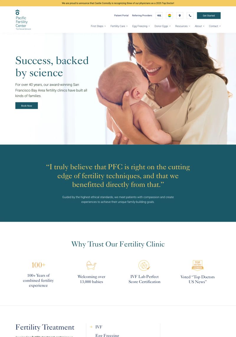 Pacific Fertility Center screenshot
