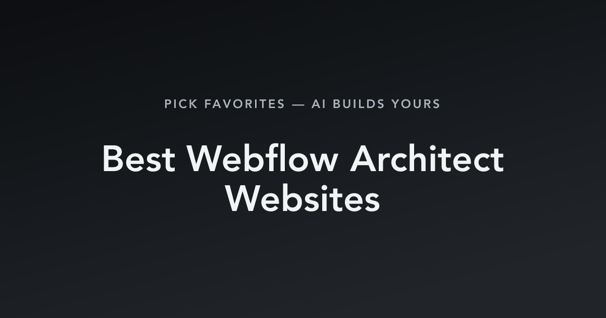 Best Webflow Architect Websites with count