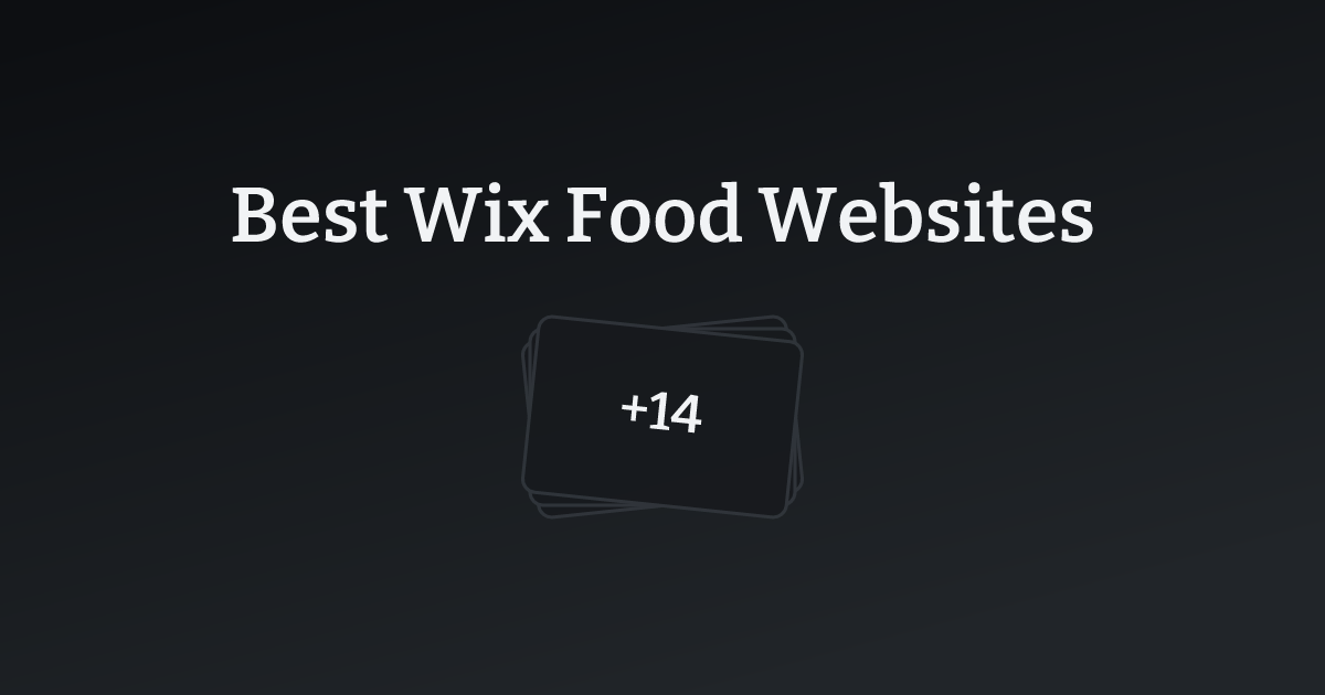 Best Wix Food Websites with count