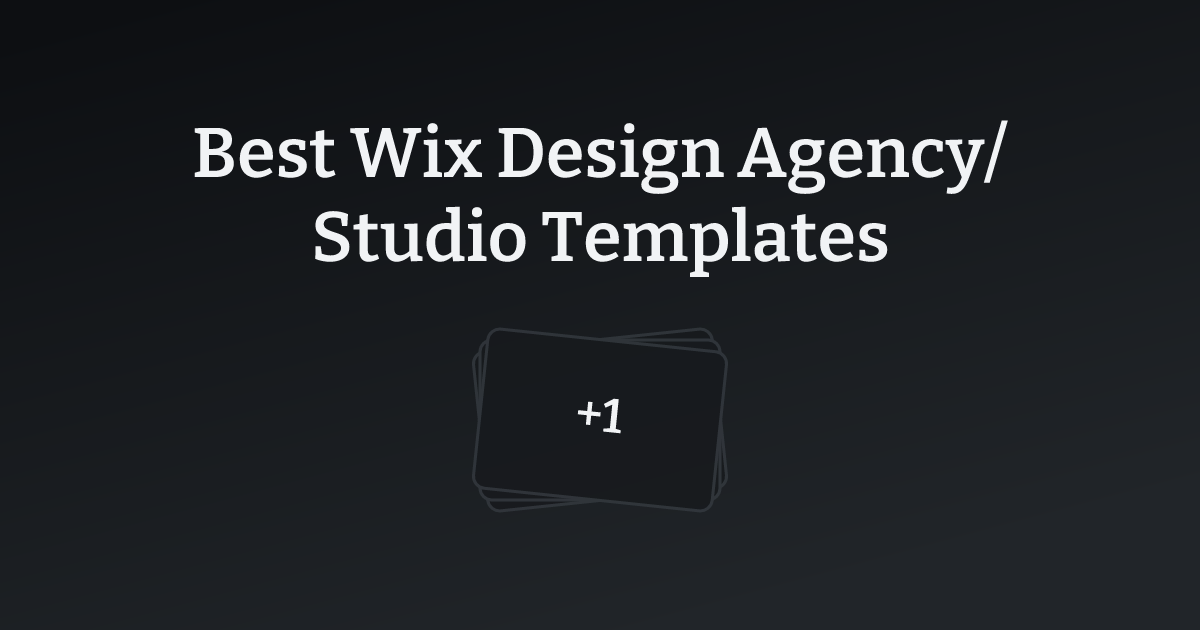 Best Wix Design Agency/Studio Templates with count