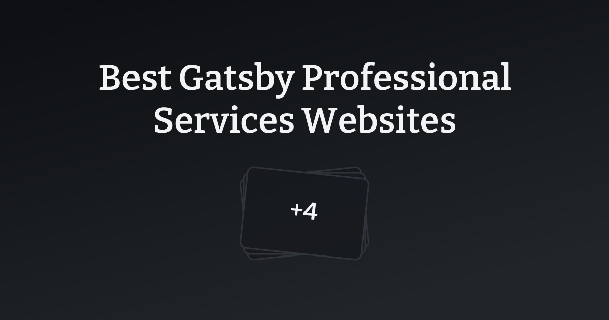 Best Gatsby Professional Services Websites with count