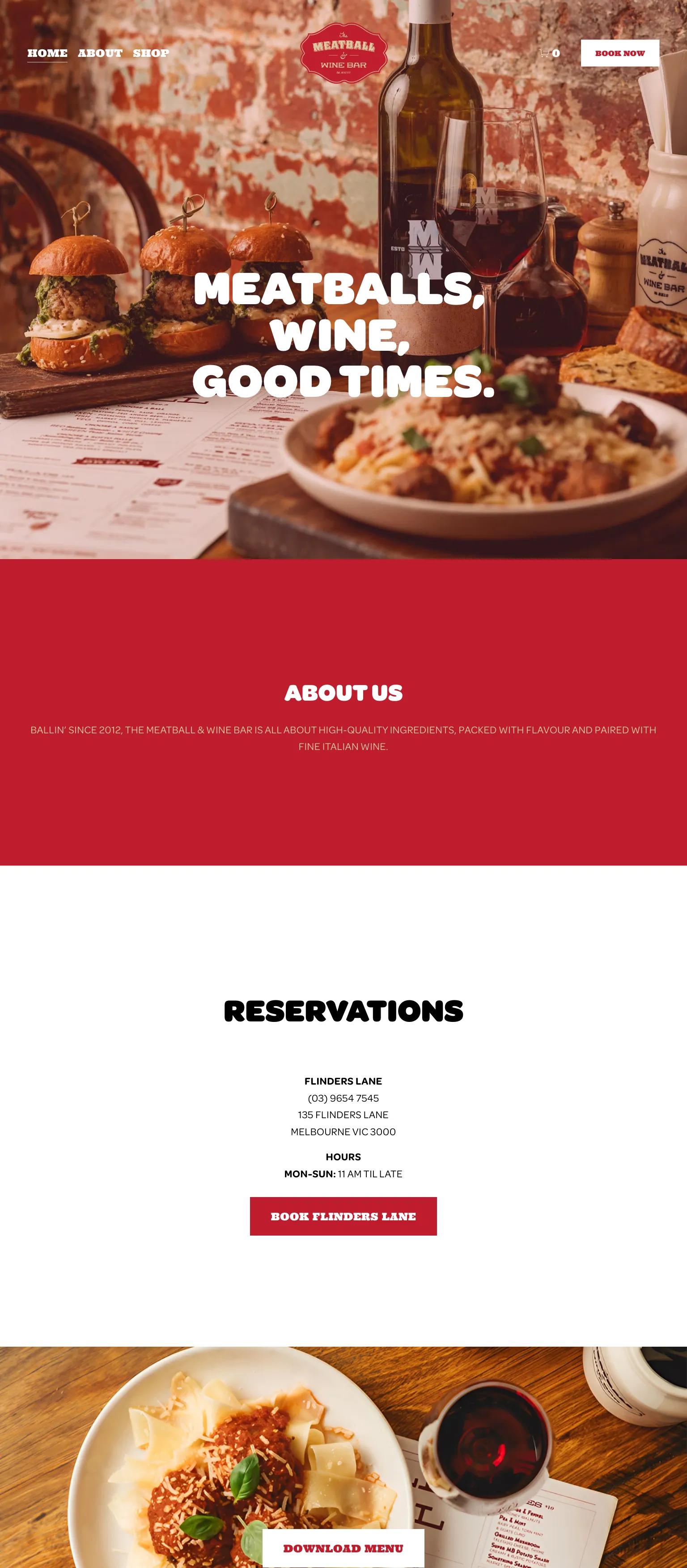 The Meatball & Wine Bar screenshot