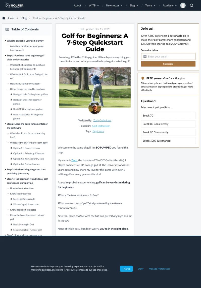 The DIY Golfer Golf screenshot