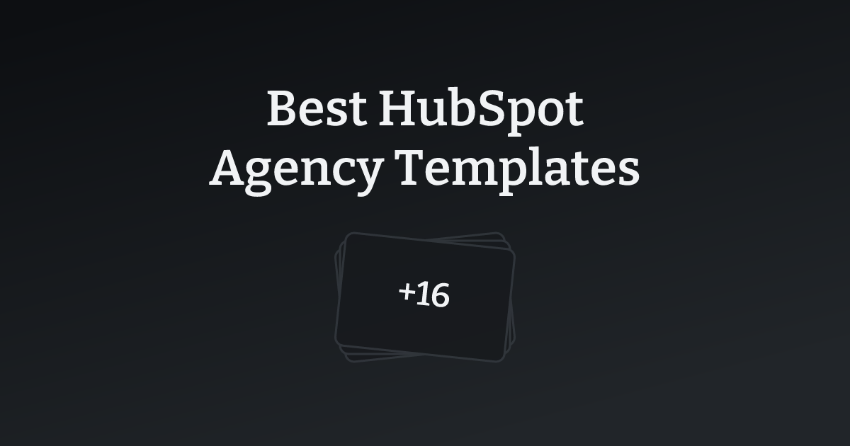Best HubSpot Agency Templates with count