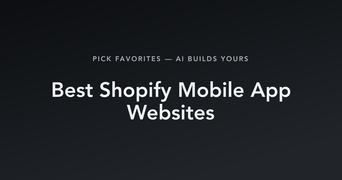 Best Shopify Mobile App Websites with count