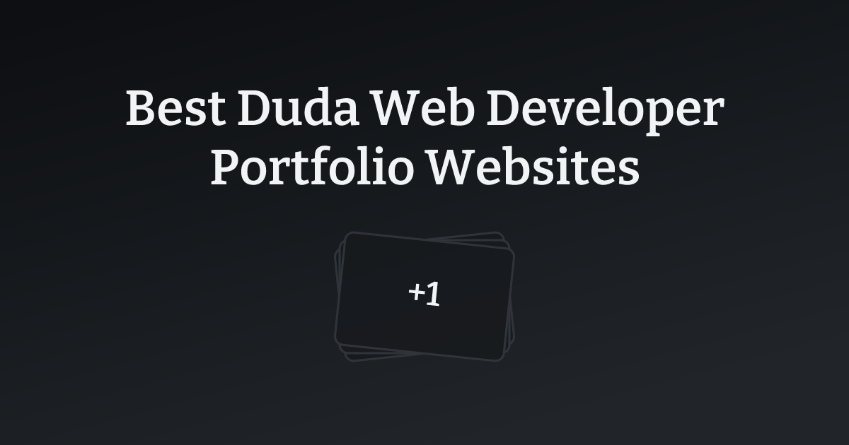 Best Duda Web Developer Portfolio Websites with count