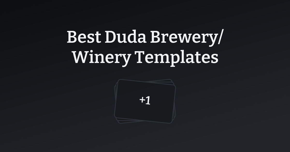 Best Duda Brewery/Winery Templates with count