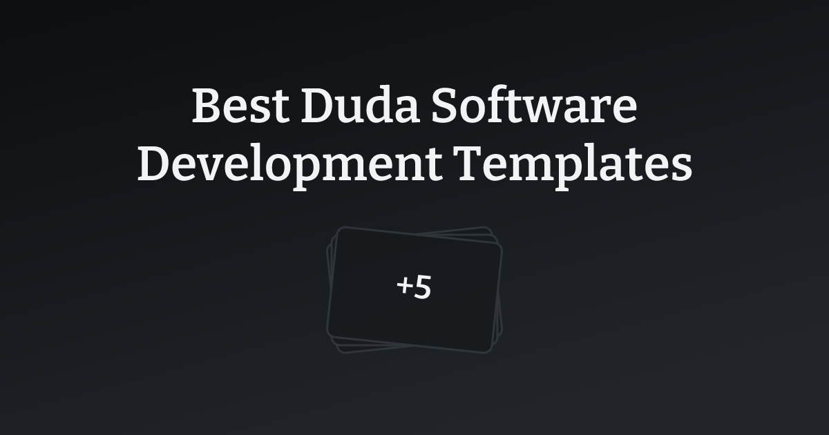 Best Duda Software Development Templates with count