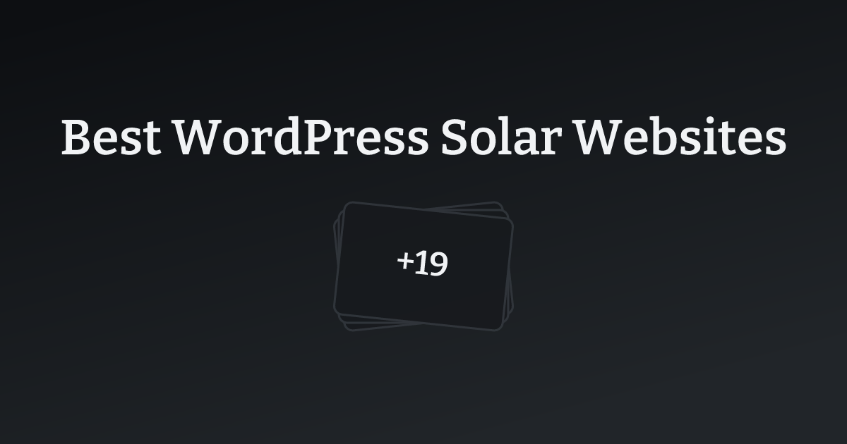 Best WordPress Solar Websites with count