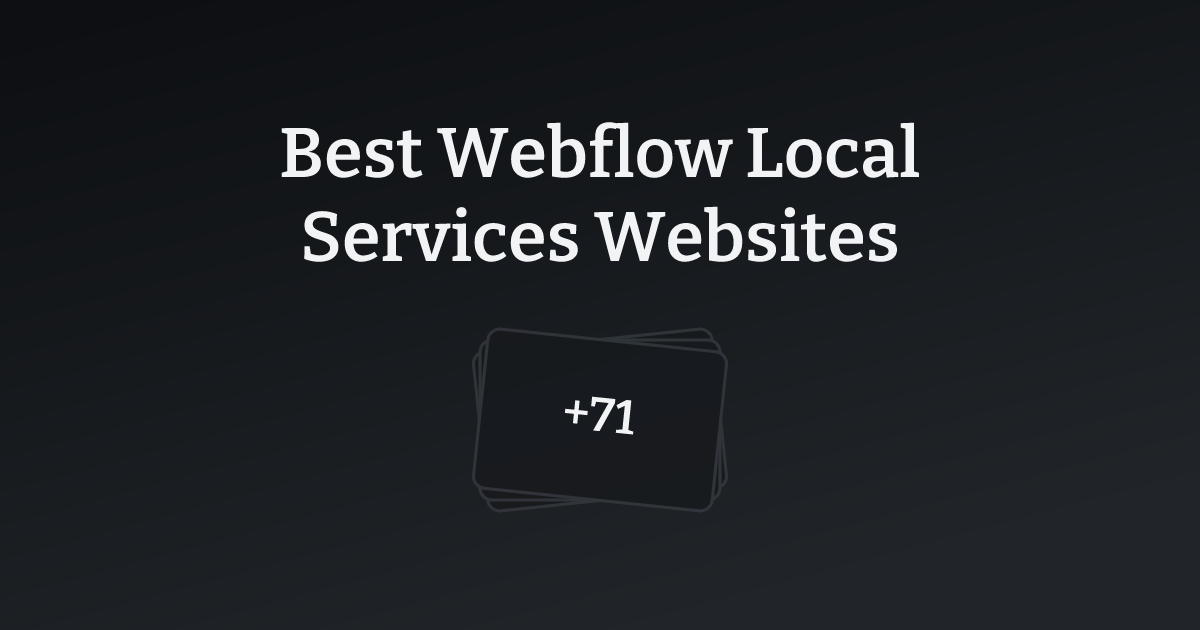 Best Webflow Local Services Websites with count
