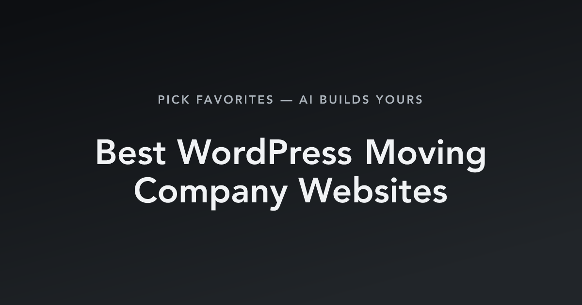 Best WordPress Moving Company Websites with count