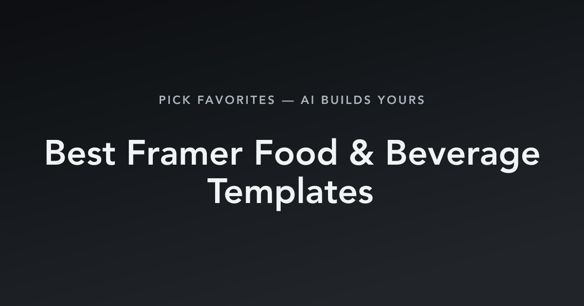 Best Framer Food & Beverage Templates with count