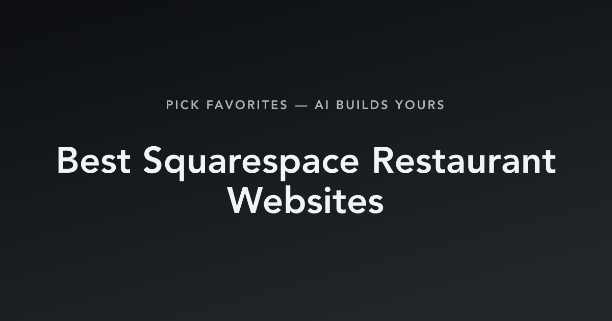 Best Squarespace Restaurant Websites with count