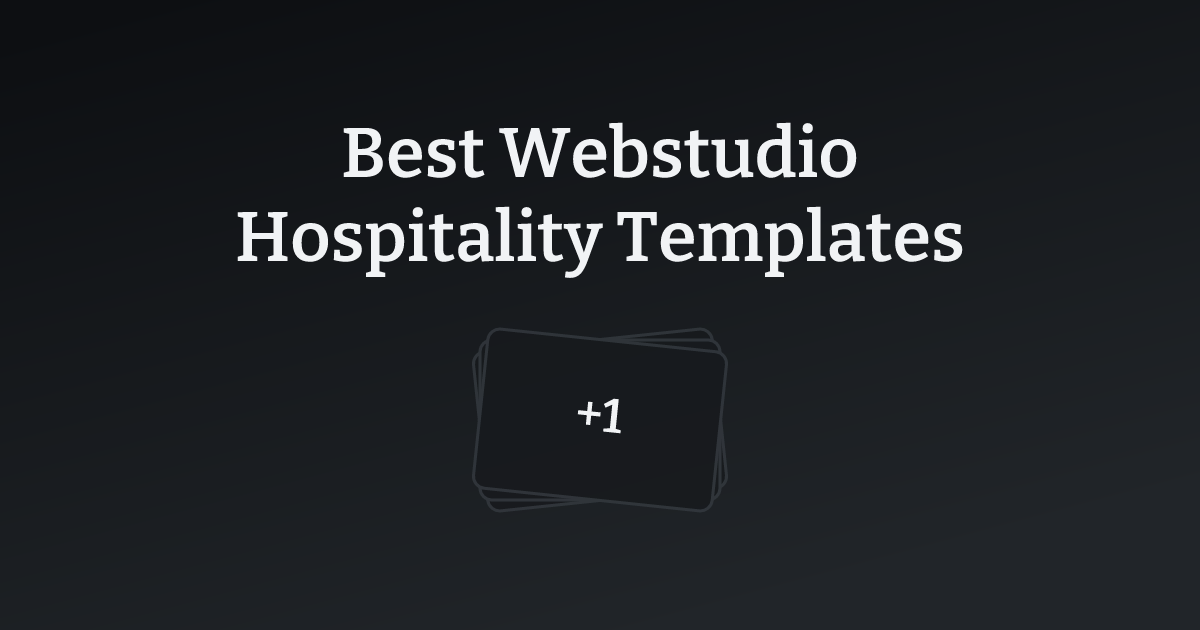 Best Webstudio Hospitality Templates with count