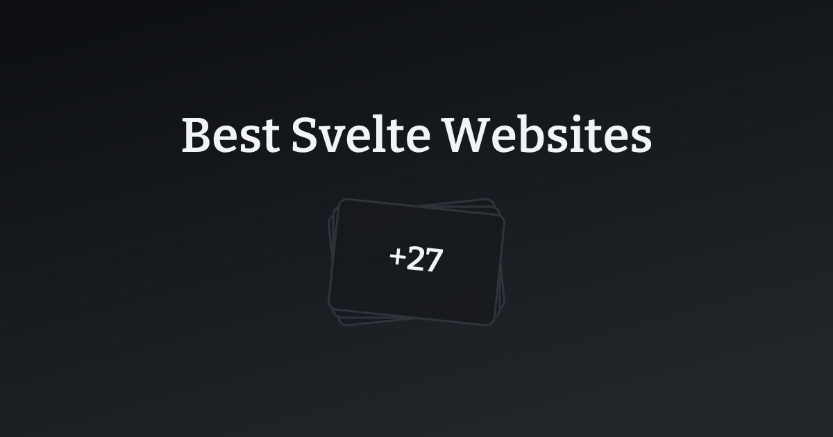 Best Svelte Websites with count