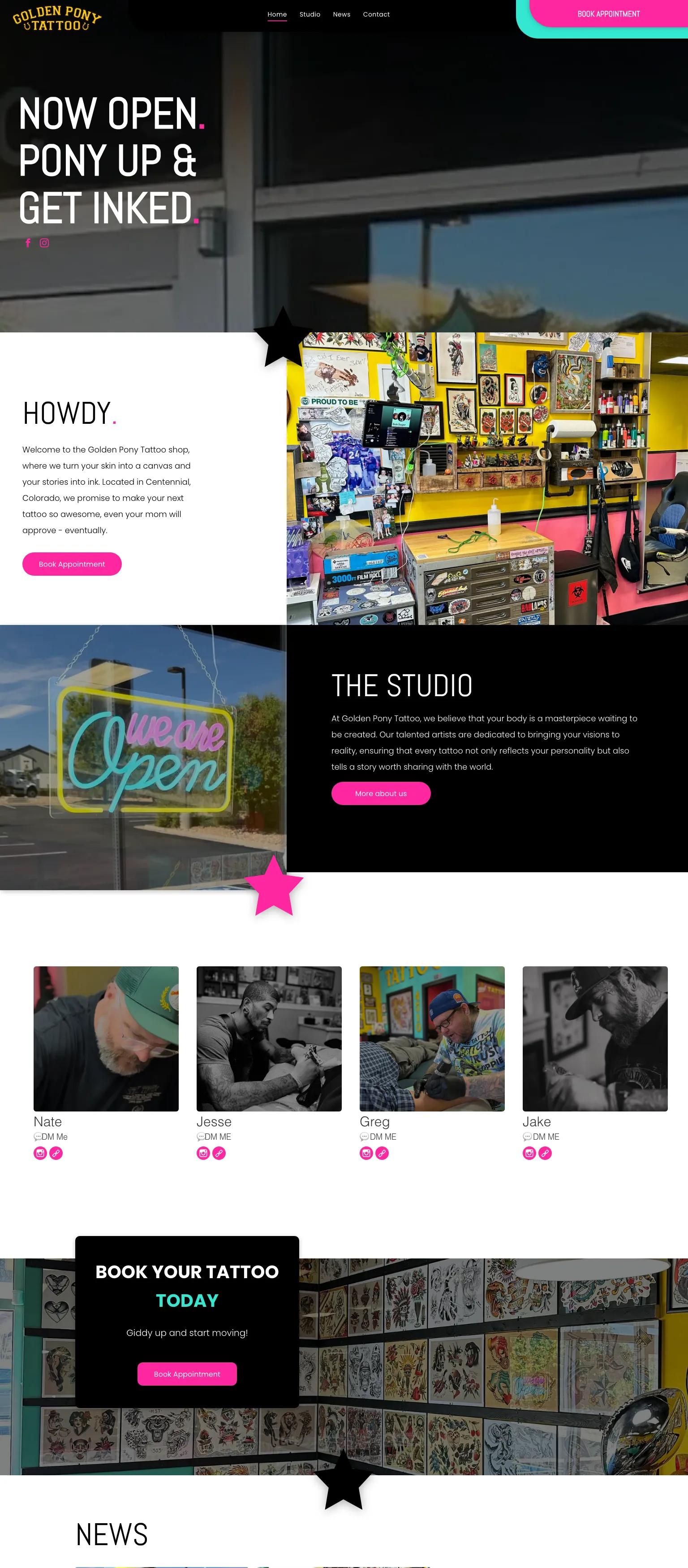 Golden Pony Tattoo screenshot