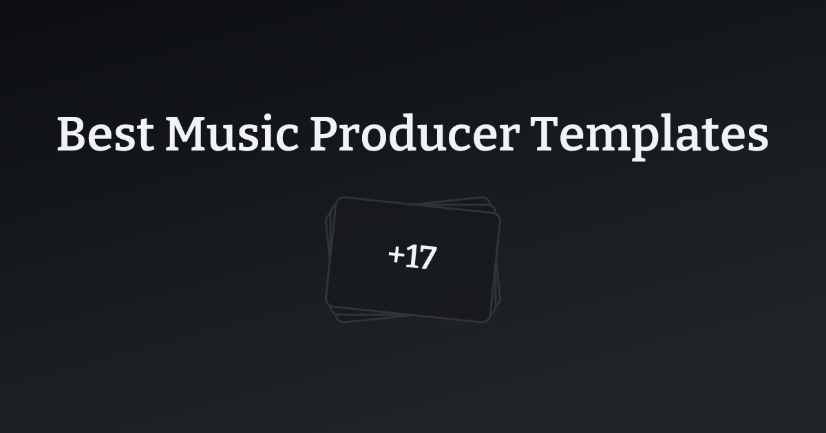 Best Music Producer Templates with count