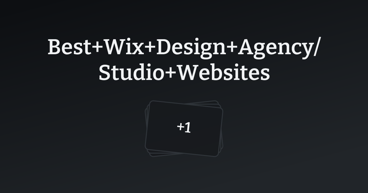 Best Wix Design Agency/Studio Websites with count