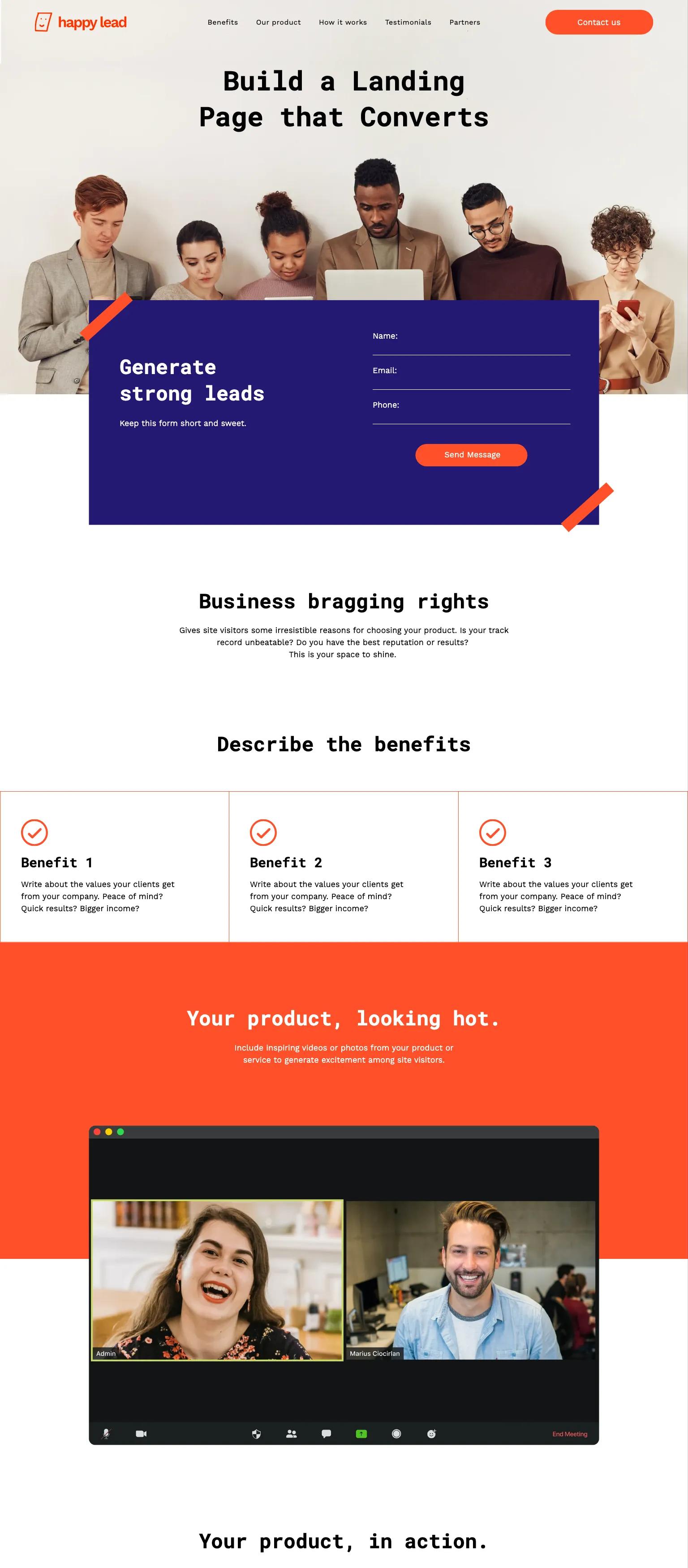 Lead Generation Landing Page screenshot