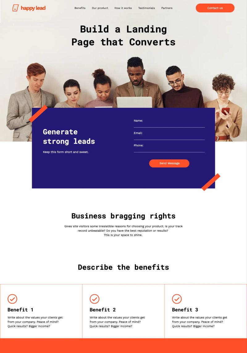 Lead Generation Landing Page screenshot