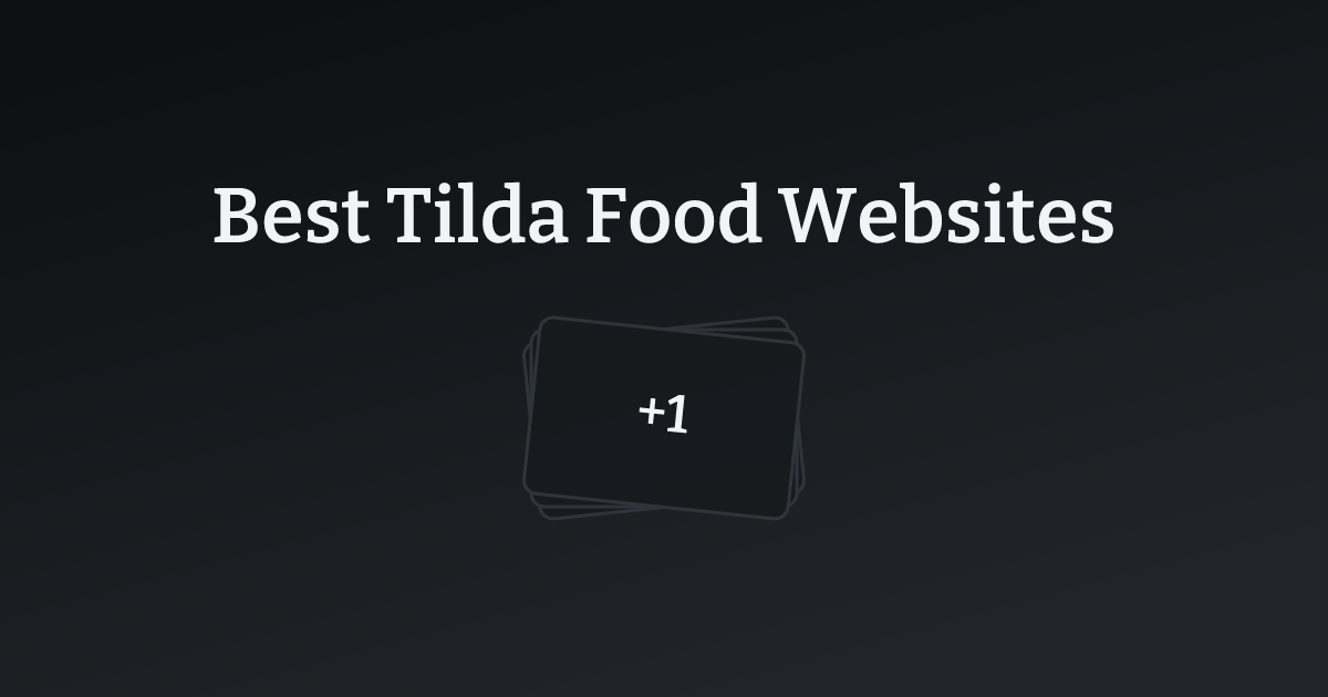 Best Tilda Food Websites with count