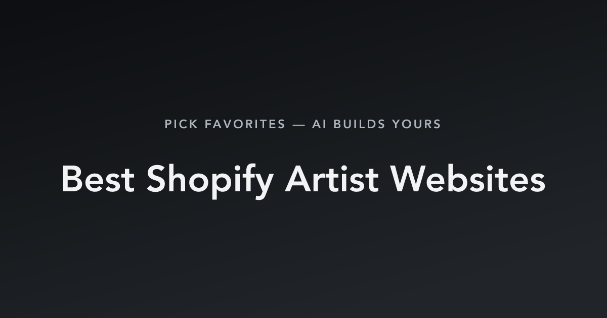 Best Shopify Artist Websites with count