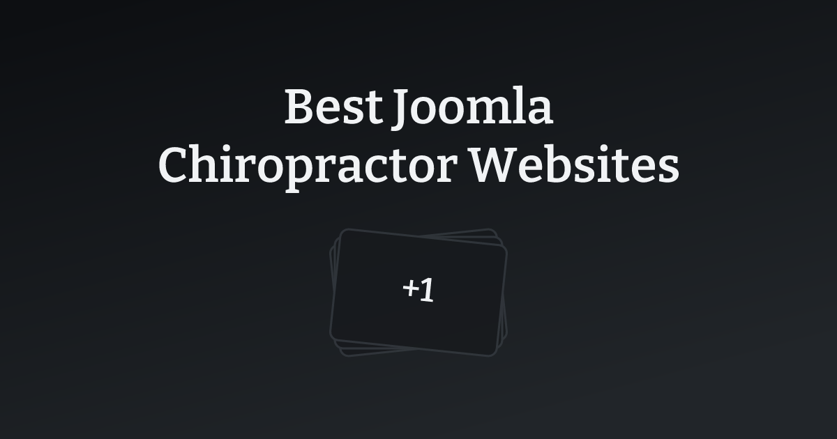Best Joomla Chiropractor Websites with count