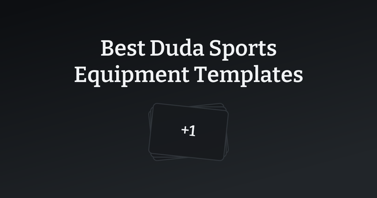 Best Duda Sports Equipment Templates with count