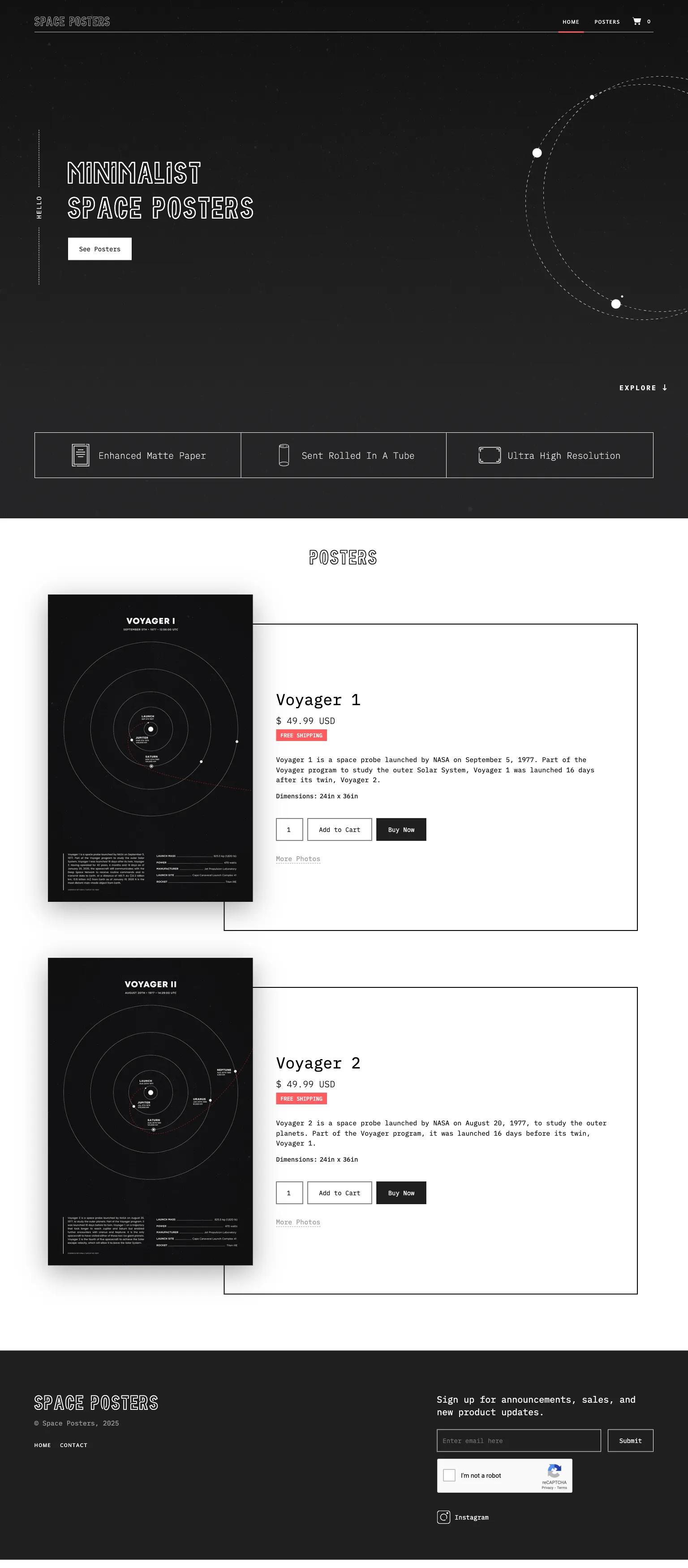 Minimalist Space Posters screenshot