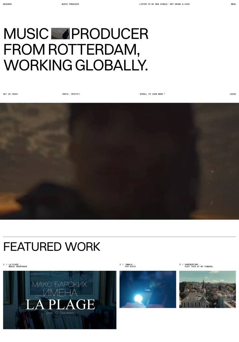 Collum Grid Examples 40 Best Music Producer Website Examples (2026)