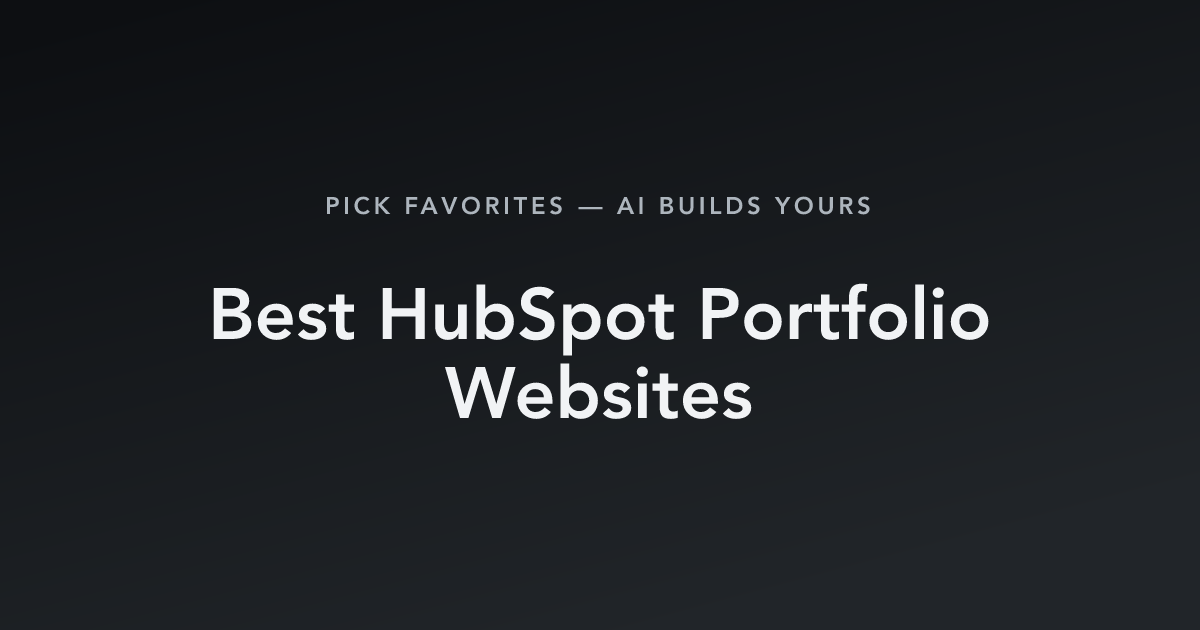 Best HubSpot Portfolio Websites with count