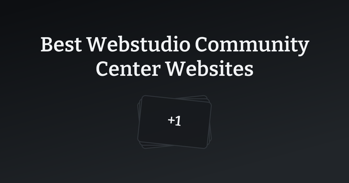 Best Webstudio Community Center Websites with count