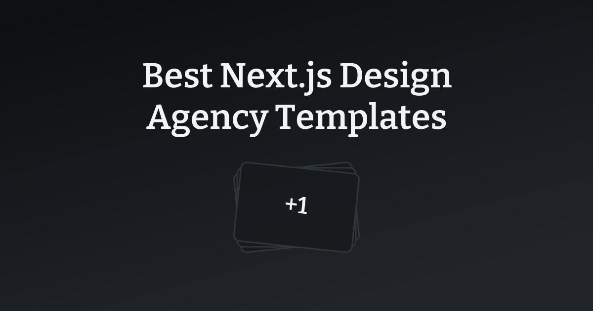 Best Next.js Design Agency Templates with count