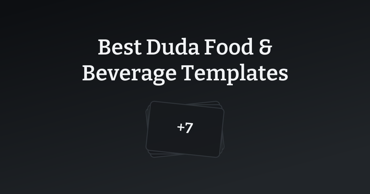 Best Duda Food & Beverage Templates with count