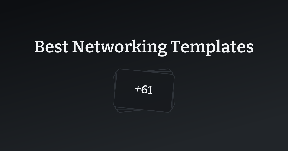 Best Networking Templates with count