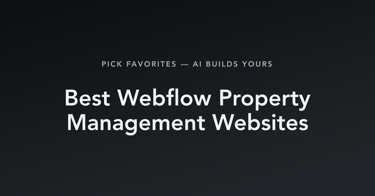 Best Webflow Property Management Websites with count