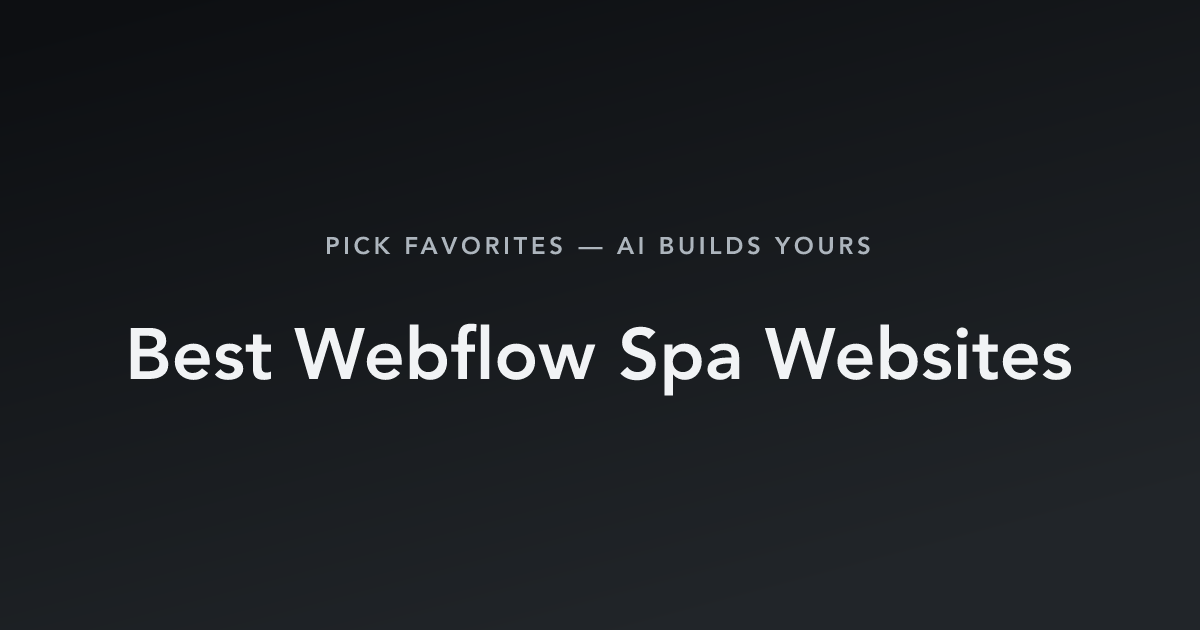 Best Webflow Spa Websites with count