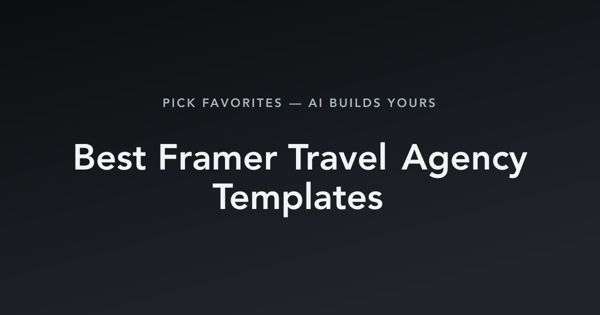 Best Framer Travel Agency Templates with count