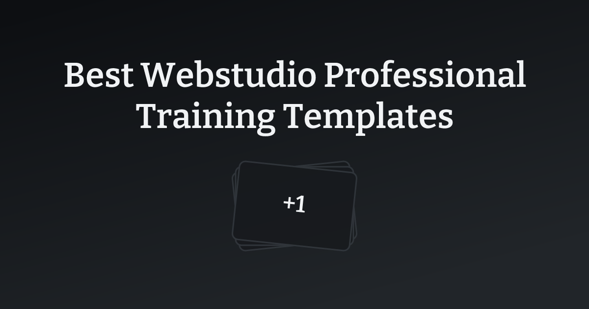 Best Webstudio Professional Training Templates with count