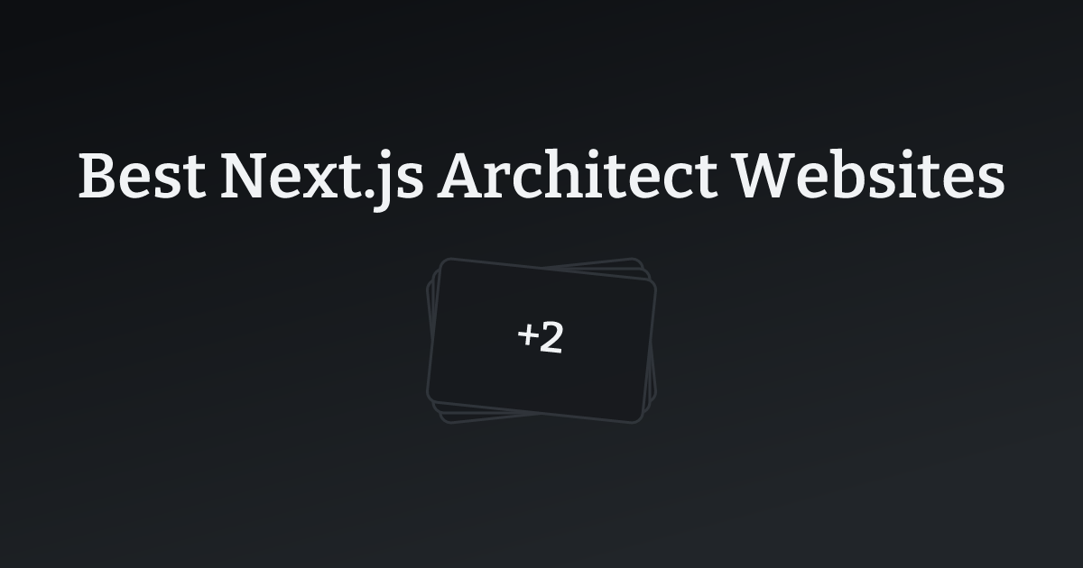 Best Next.js Architect Websites with count
