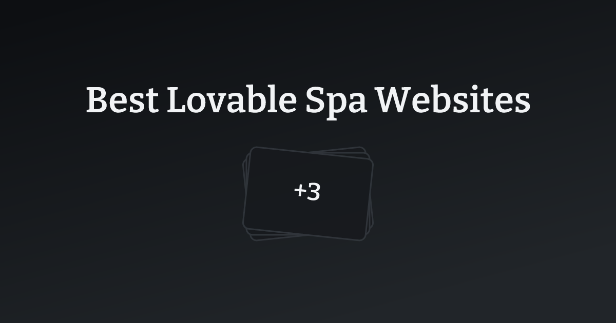 Best Lovable Spa Websites with count