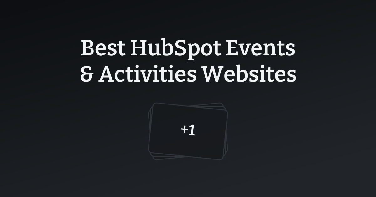 Best HubSpot Events & Activities Websites with count