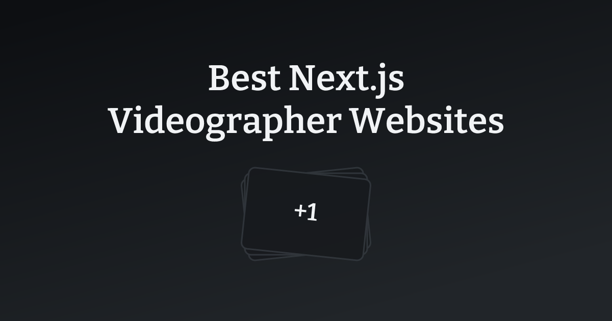Best Next.js Videographer Websites with count