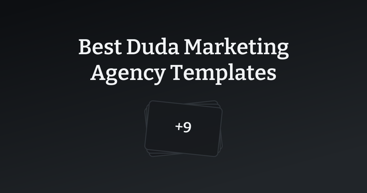 Best Duda Marketing Agency Templates with count